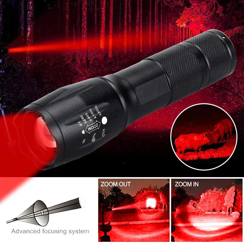 VASTFIRE Mini Flashlight Zoomable Red/Green UV 395NM Flashlight 5 Mode Waterproof IP65 Pocket Ultraviolet Tactical Hunting Torch