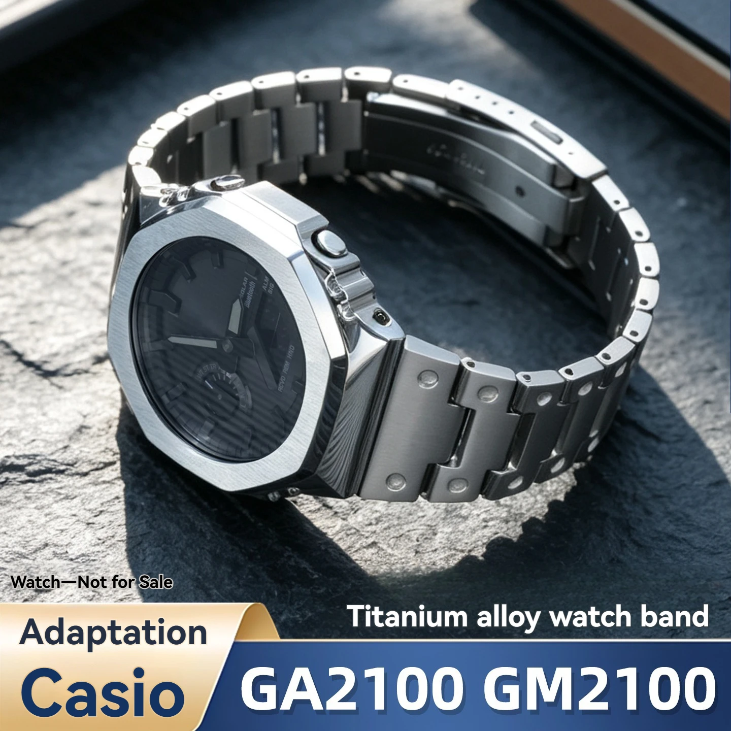 Premium Titanium Alloy Bracelet for Casio G-SHOCK GA2100/GBM-2100/GM2100 - 16mm Octagonal Metal Watch Strap Replacement