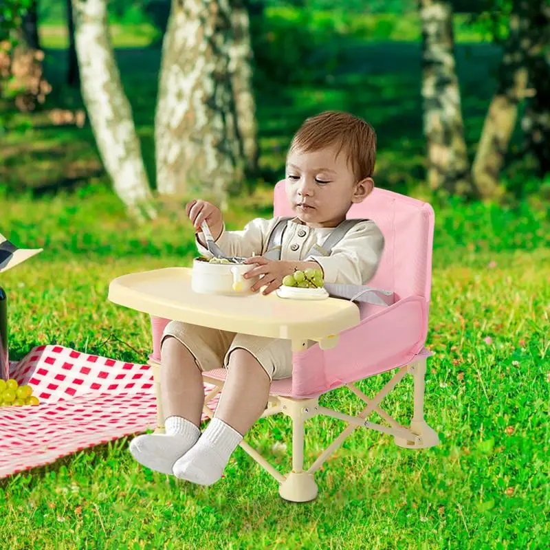 Seggiolino da viaggio con vassoio sedia da pranzo pieghevole per bambini tavolo da pranzo multifunzionale per bambini con vassoio rimovibile per