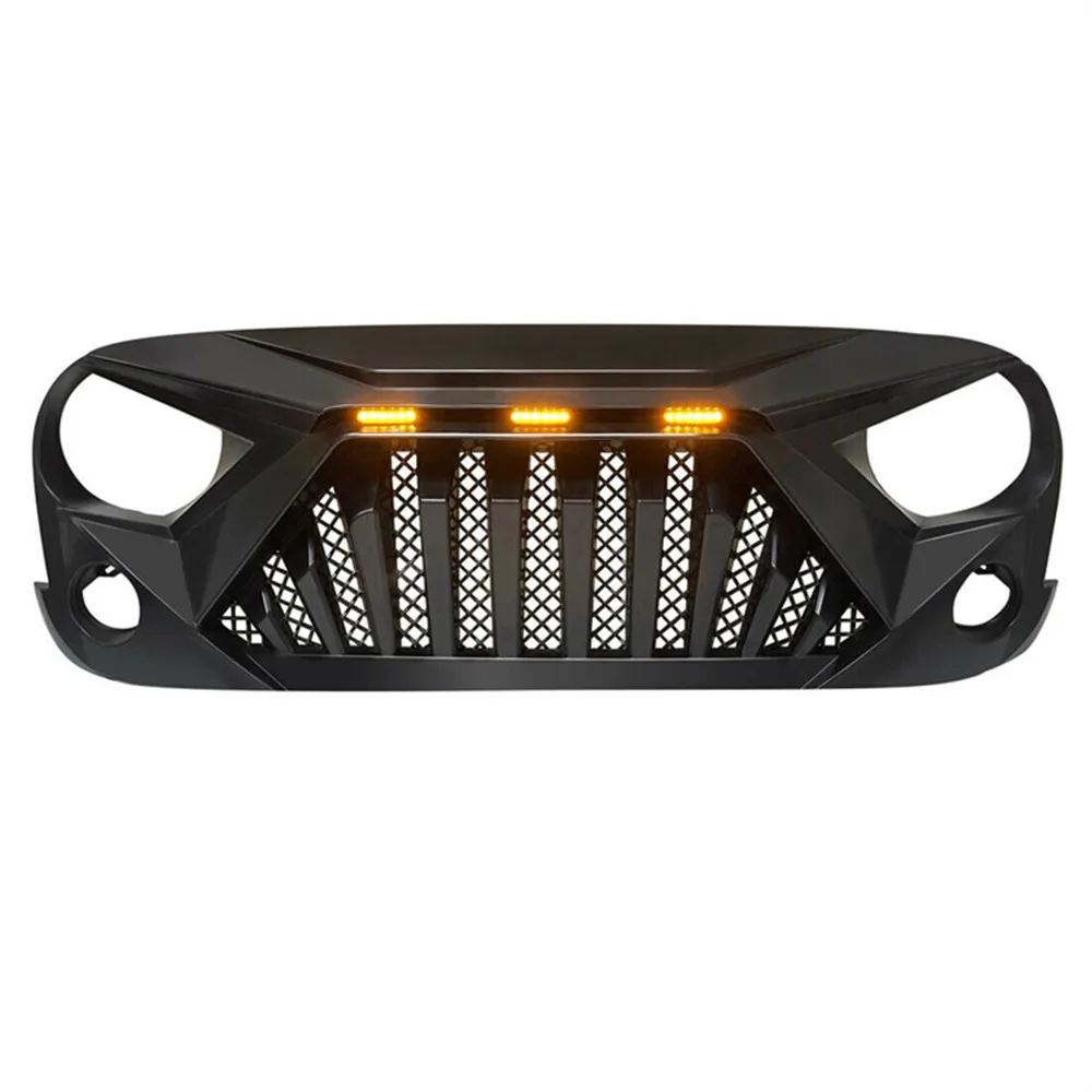 Auto Front Grill Guard For Jeep Wrangler Jk Accessories 2007-2017 4x4 Offroad Grille With Led Light Car Exterior Parts