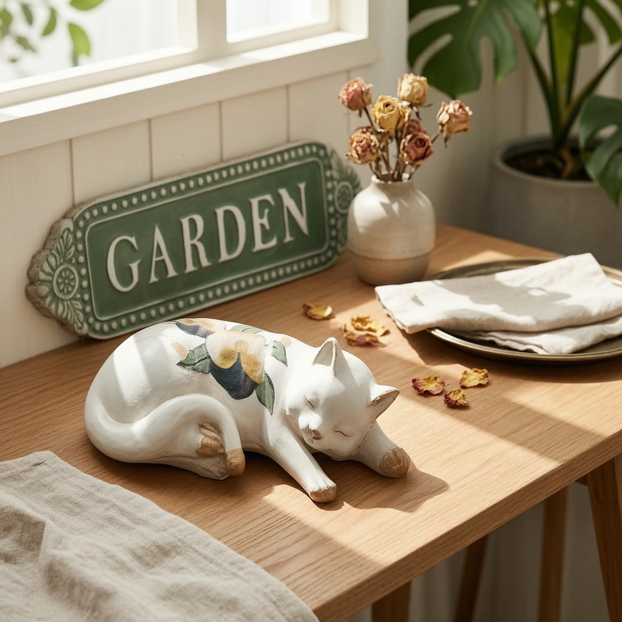 Wooden Sign with Raised Lettering Carved Hanging Plaque Wall Decor Vintage Farmhouse for Gardeners, Garden, Patio