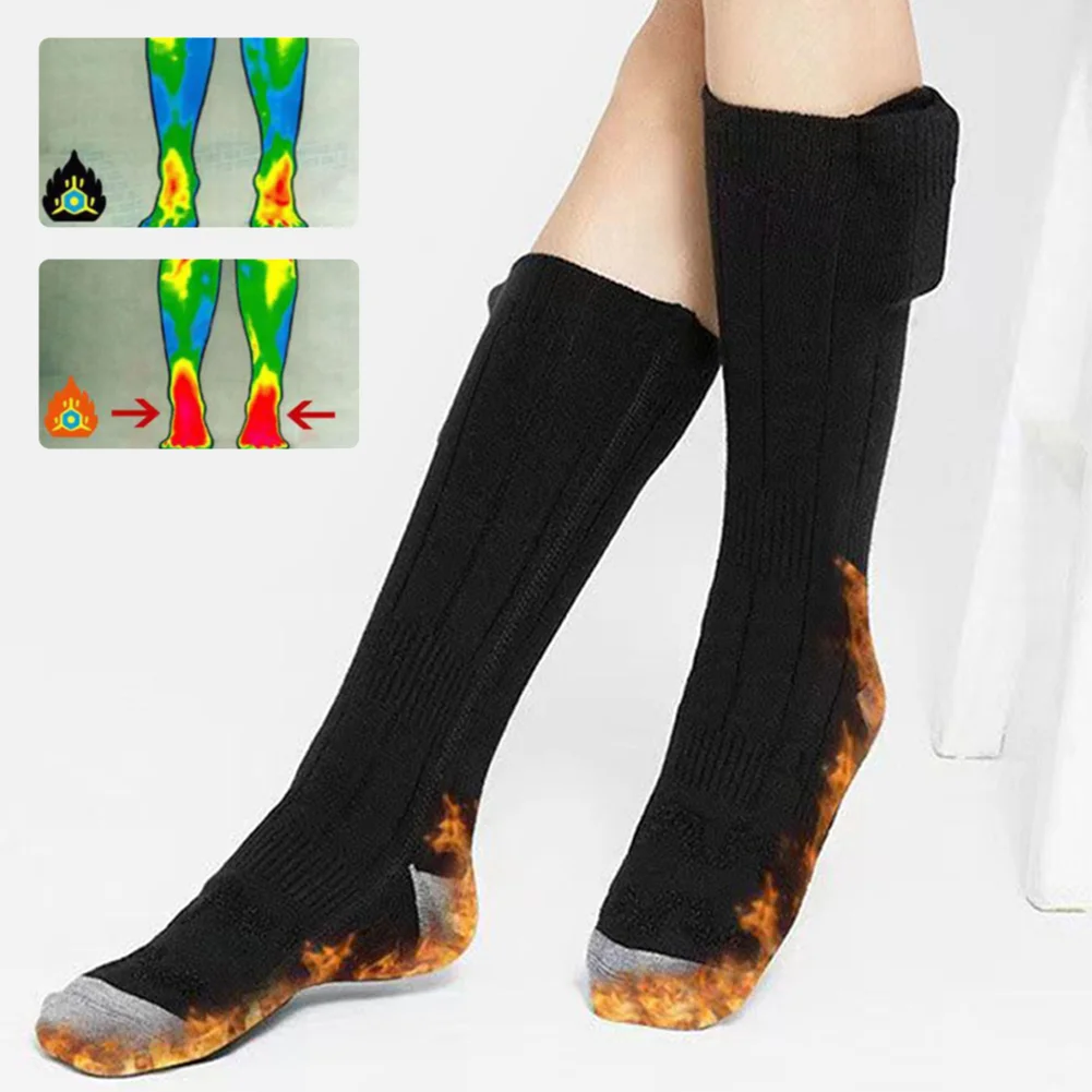 التدفئة الكهربائية الجوارب 3 مستوى درجة الحرارة التزلج جورب التدفئة السريعة الشتاء الجوارب الحرارية الدافئة قابل للغسل للتزلج في الهواء الطلق المشي لمسافات طويلة #2