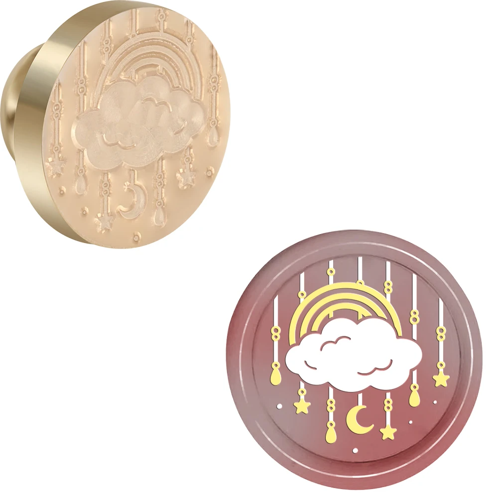 

Rainbow and Cloud Wax Seal Stamp Diy Craft Supplies Scrapbooking Christmas Wedding Invitation for Decoration Wine Bags, Notebook