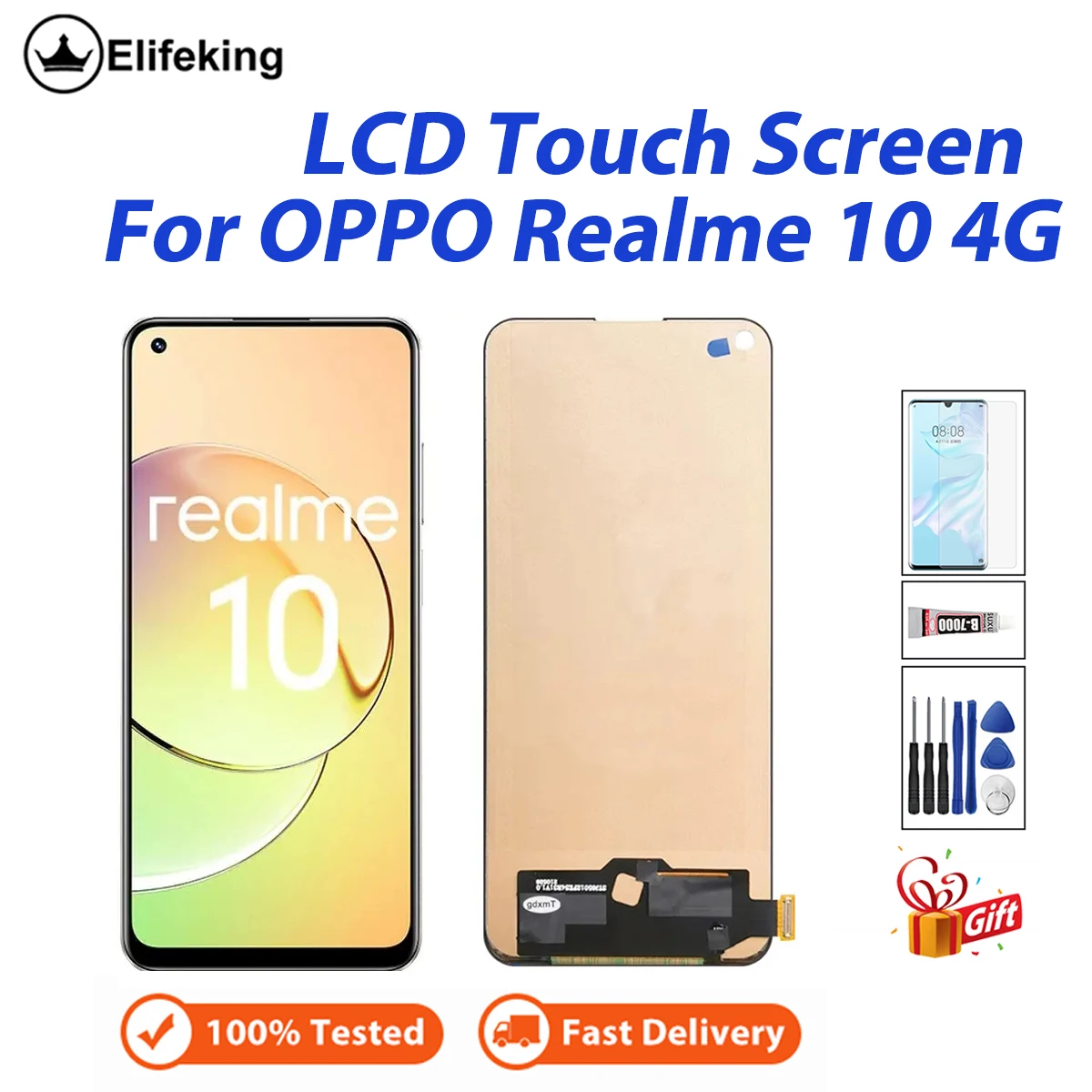 Screen For Oppo Realme 10 4G RMX3630 LCD Display Touch Screen Digitizer Assembly For Realme 10 Phone Repair Parts Replacement