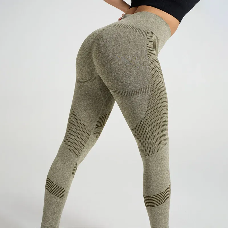 Women's Sexy Lines Yoga Pants Long Pants Quick Drying Slimming Elastic Fitness Plus Size Sports Leggings Seamless Yoga Clothes