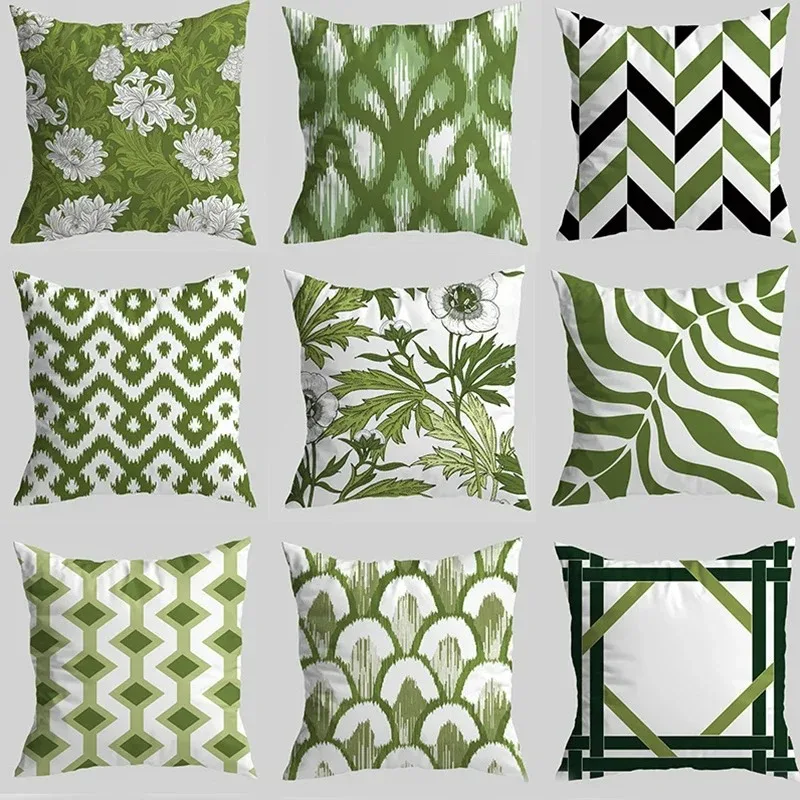 Dark green printed pattern pillow cover home decoration living room sofa pillow cover car cushion cover 45x45cm