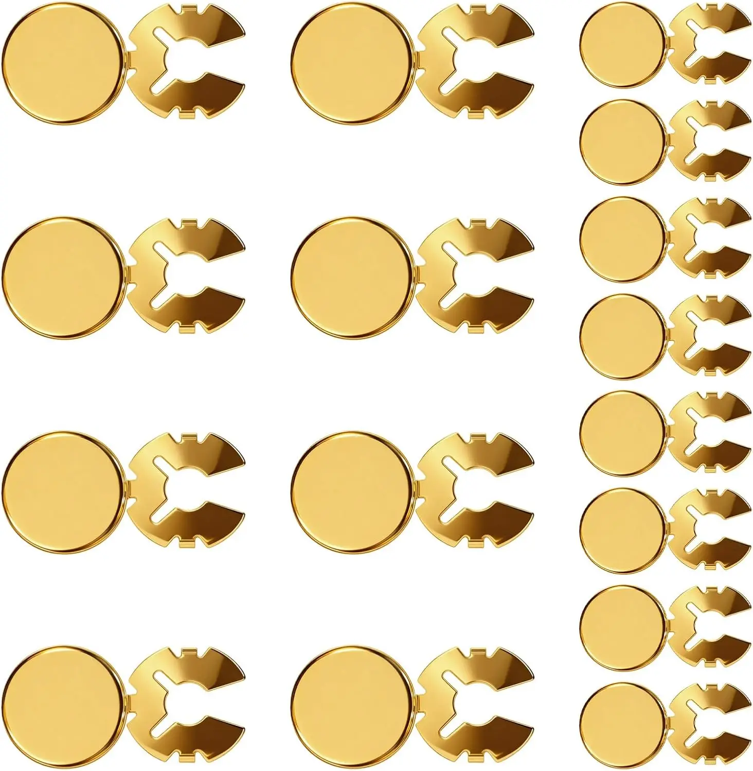 

16PCS Brass Round Cuff Button Cover, 2 Sizes Gold Buttons for Formal Shirts, DIY Cufflinks Accessories