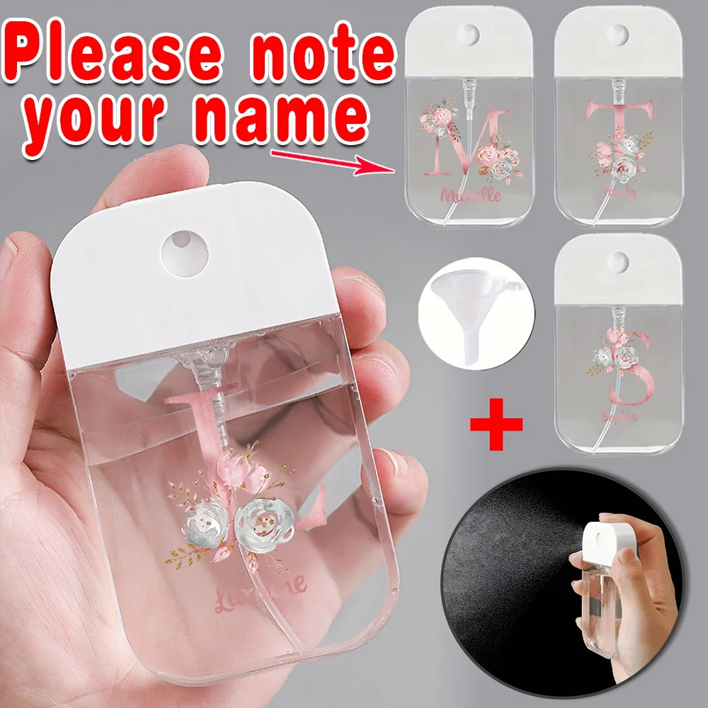 

Customized Name 50ml Refillable Card Perfume Spray Bottle Leakproof Travel Mist Sprayer Alcohol Dispenser Hand Sanitizer Use DIY