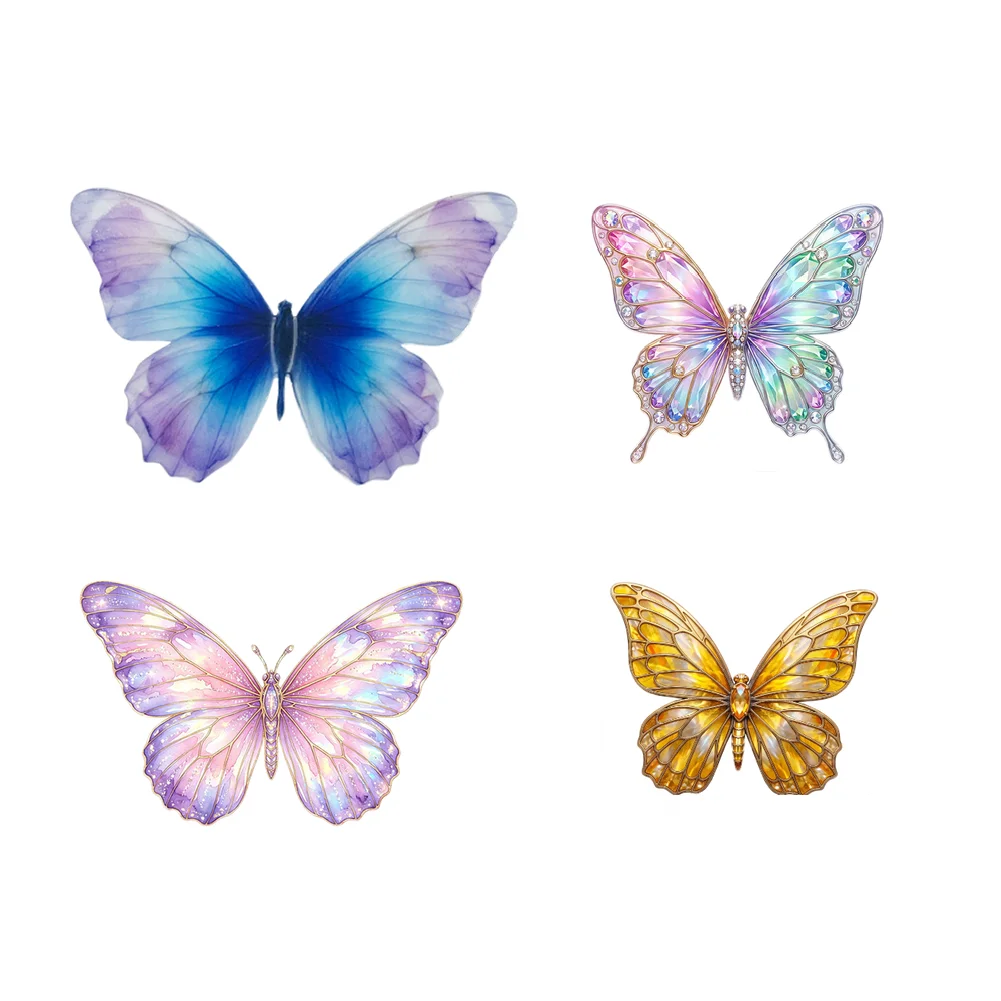 For Birthday Parties 3D Butterfly Decals Vibrant Wall Art Purple Lifelike Butterfly Shapes Waterproof PVC Material