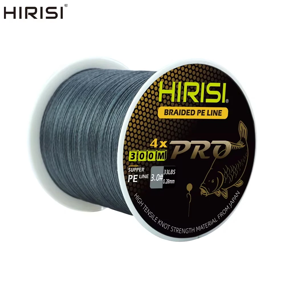 Hirisi Carp Fishing Line 300M Braided PE Line 4 Strands 15-50LB Multifilament Fishing Line Smooth Fishing Accessories