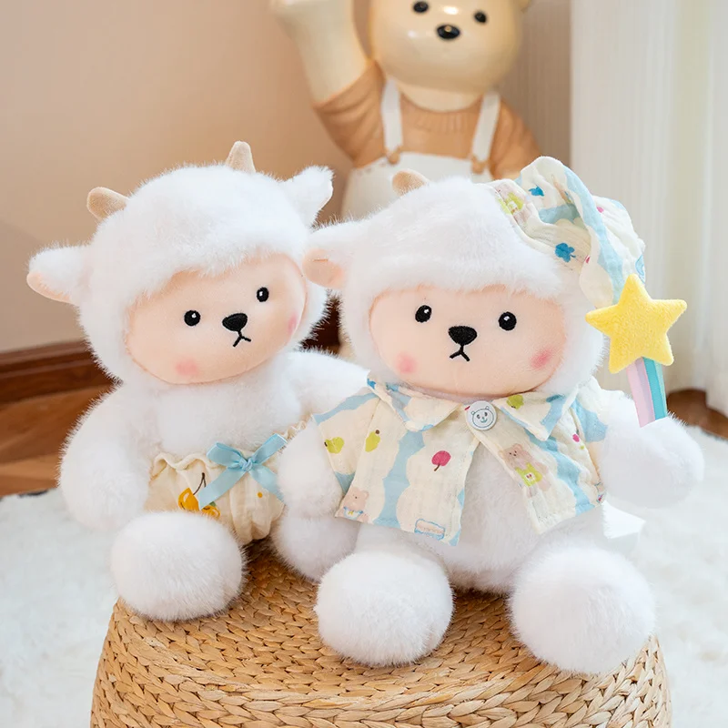 

Fairy Tale Little Sheep Plush Toys Cozy Pure White Cartoon Sheep Doll Gentle Kids Appease Animal Doll Lovely Room Decor