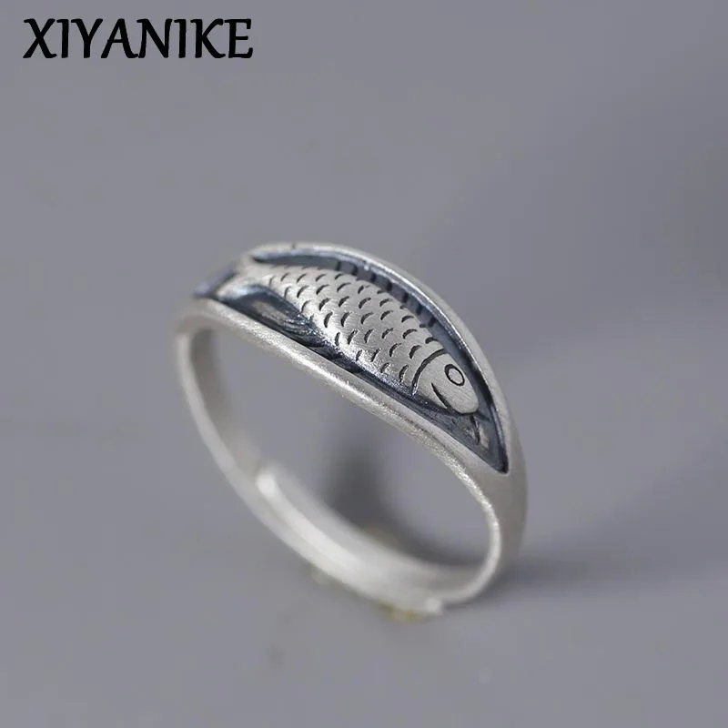 

XIYANIKE Geometric Unique Fish Adjustable Open Rings For Women Fashion New Jewelry Lady Gift Party Dropship anillos mujer