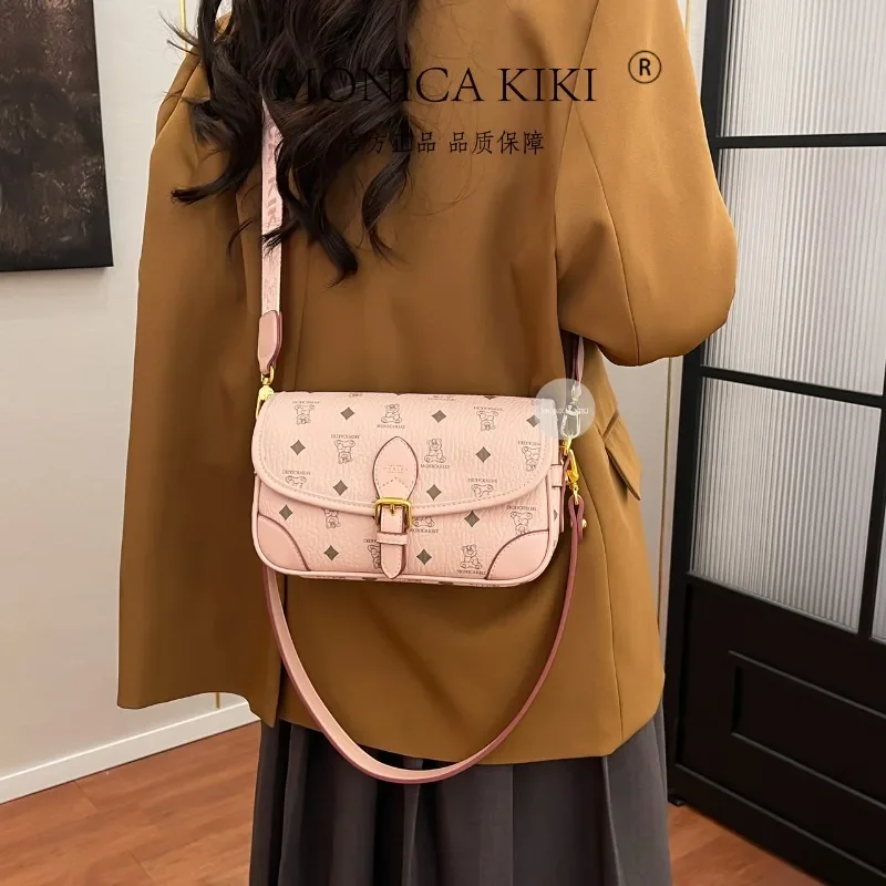 

Chic Genuine Leather Messenger Bag For Women Designer Crossbody Shoulder Purse Luxury Ladies Handbag