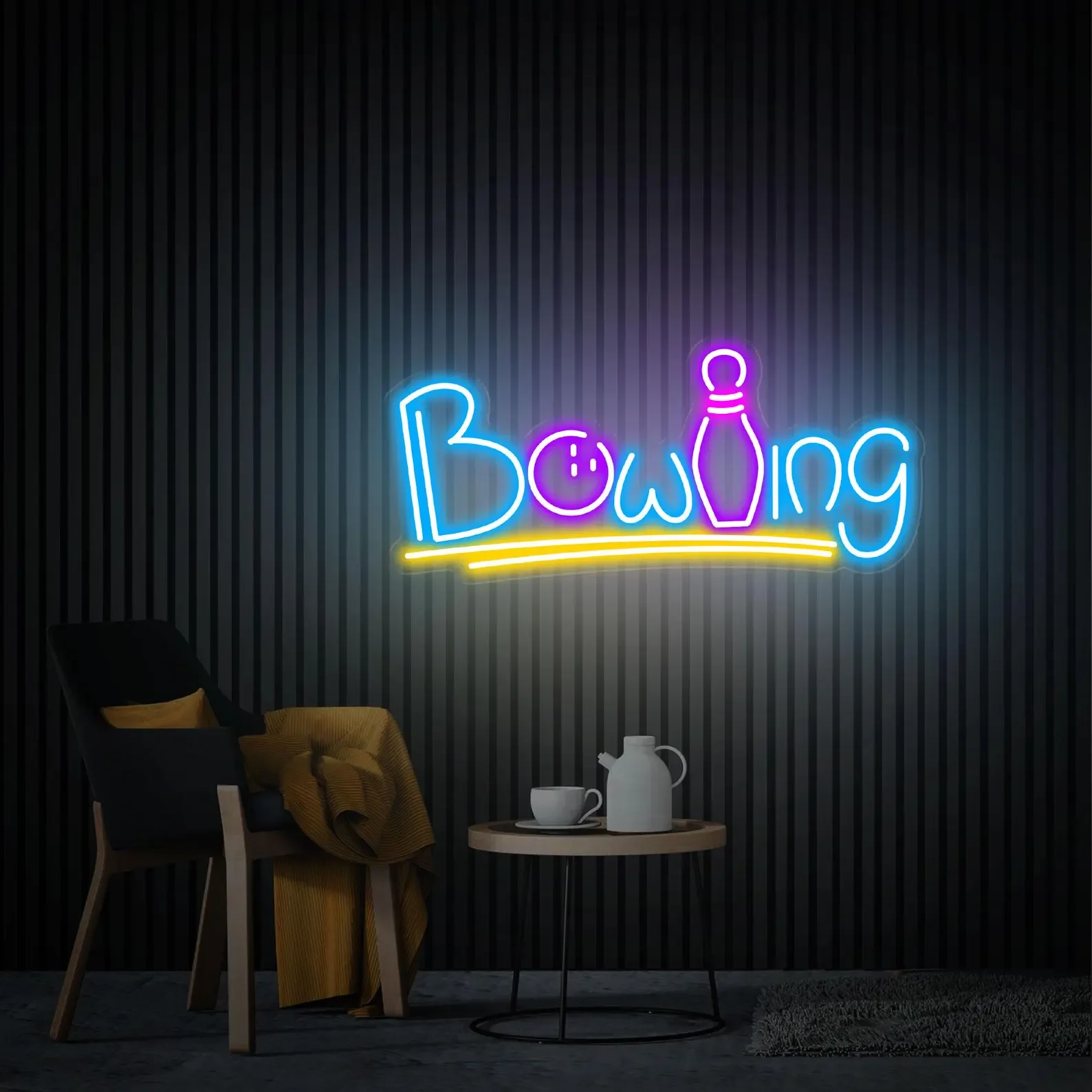 

Bowling Neon Sign Bowling Alley Wall Decor Custom Home Gym Sign Bar Game Room Neon Personalized Gifts for Teens