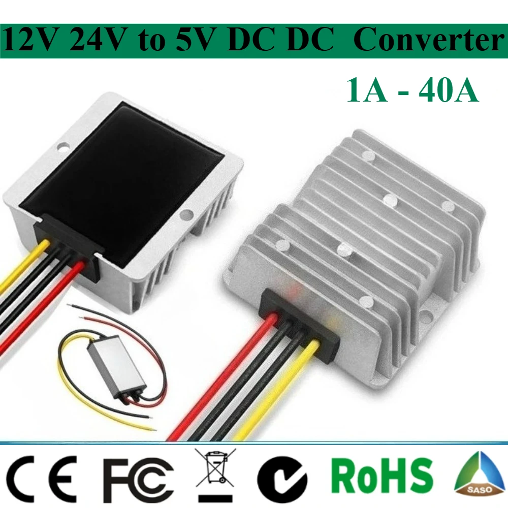 12V 24V to 5V 1A 3A 5A 10A 15A 20A 25A 30A 40A DC Buck Converter Step Down Stabilizer Power Supply Adapter Voltage Module