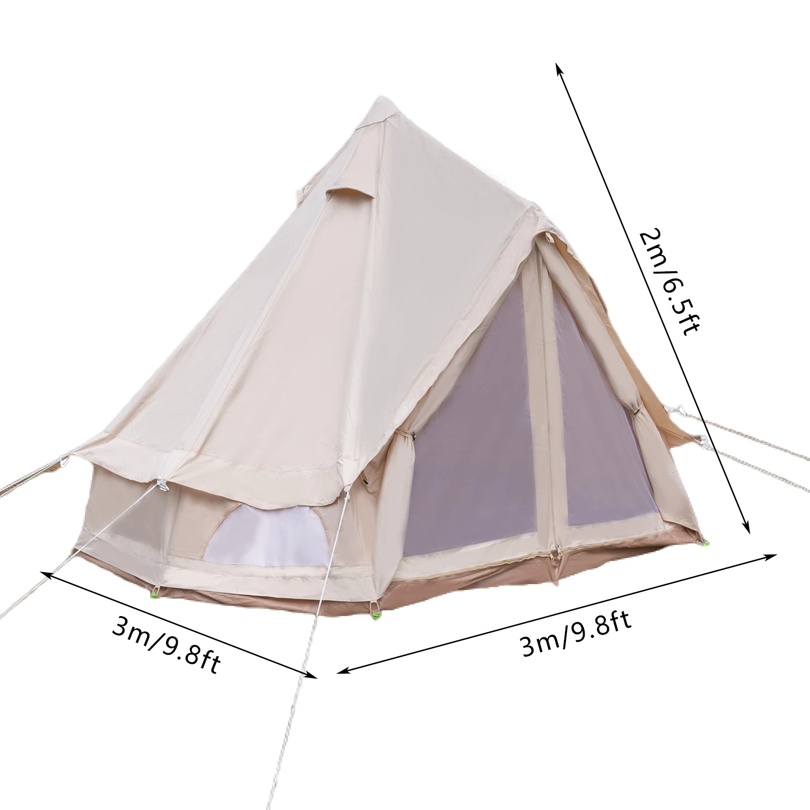 118*118*78In Mongolian Tent Outdoor Camping for Family Cotton Canvas Polyester Cotton  Foldable Bell Tent for Camping Hiking