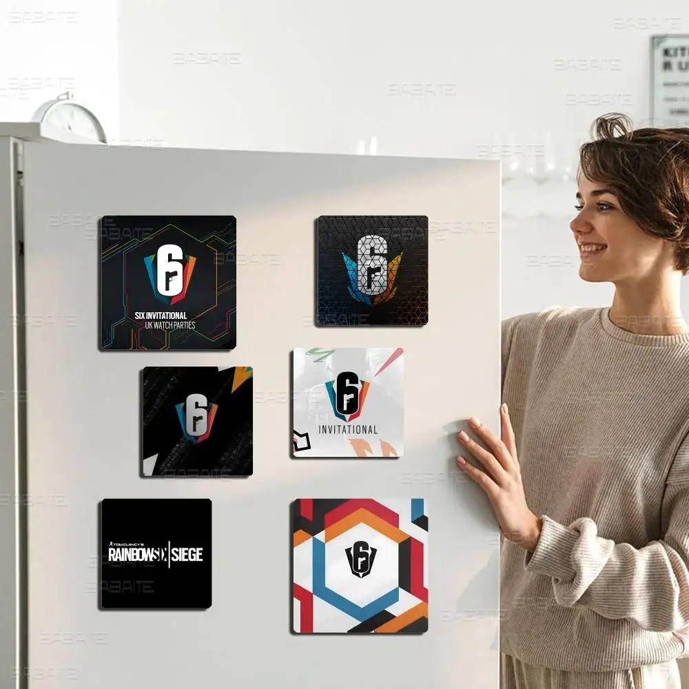 Game R-Rainbow Six Siege R6 1pc Fridge Magnet Personalized Magnetic Photo Holder Durable Square Picture Surface Fridge Magnets