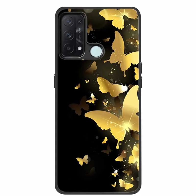 For OPPO Reno5 A 5A 5G Case Fashion Marble Silicon Black Soft Bumpers for Oppo Reno 5A Phone Cases Reno5A 5 A Cartoon TPU Shells