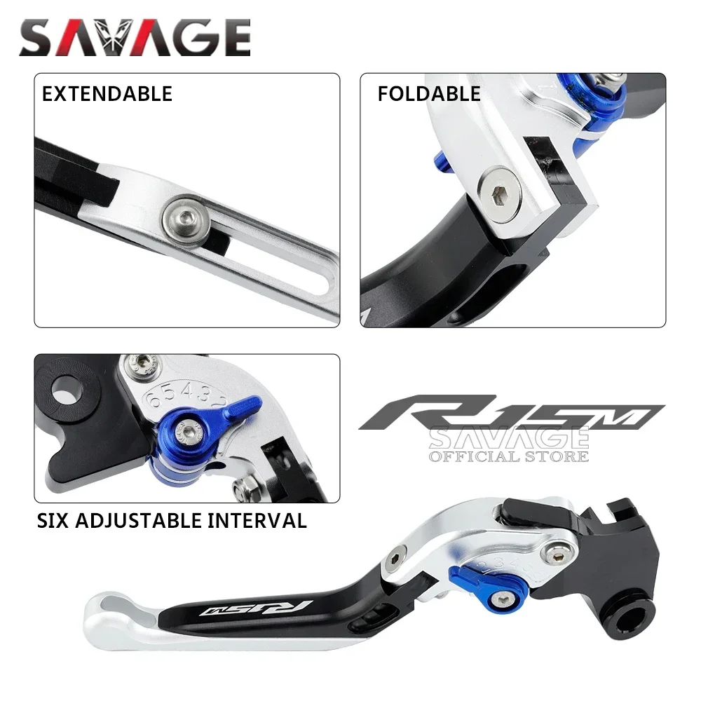 Brake Clutch Levers For YAMAHA YZF R15M 2022 R15 M 2023 2024 Folding Extendable Motorcycle Accessories Adjustable Brake Handles