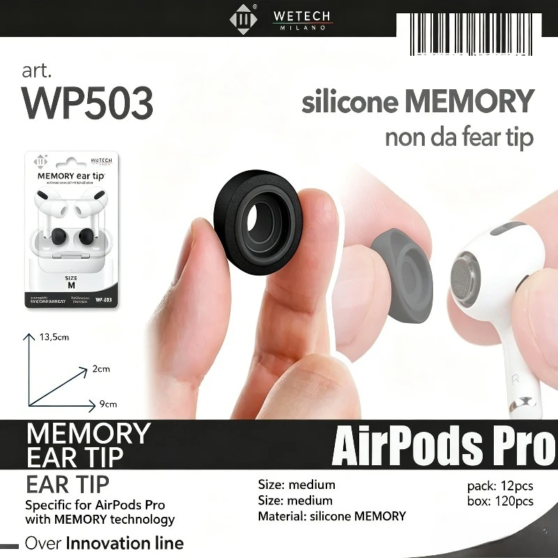 Ensemble d'embouts d'écouteurs intra-auriculaires WETECH |   Embouts universels en silicone + embouts en mousse à mémoire de forme pour remplacement des AirPods Pro