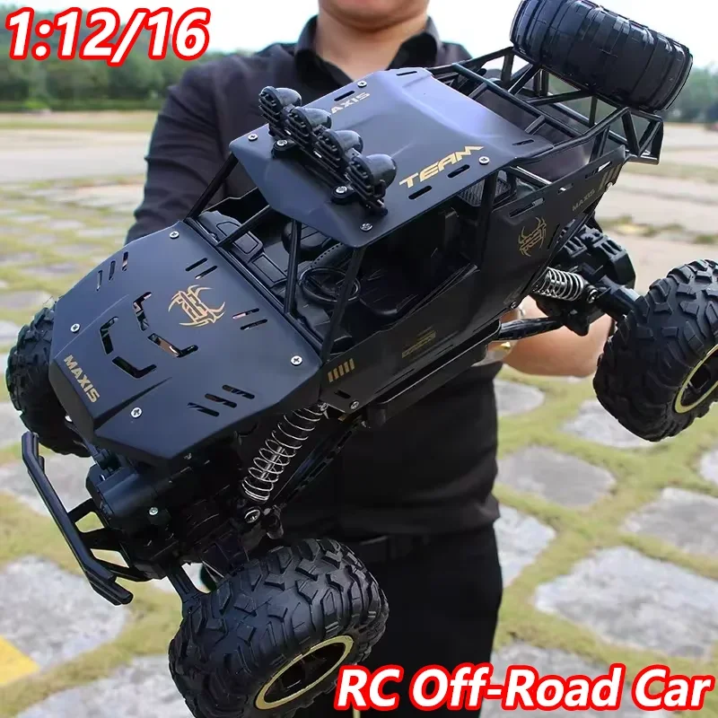 【セール中】4WD 1:12/16スケール 全地形対応RCカー 時速20km 高速電動車両 ラジコン オフロードトラック LEDヘッドライト 大人向けギフト