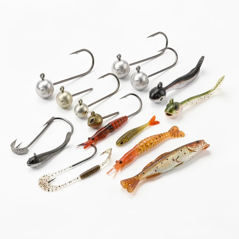 

30pcs Bulk Lead Jig Head Hooks High Carbon Steel Sharp Fishing Jigheads for Soft Lures Baits