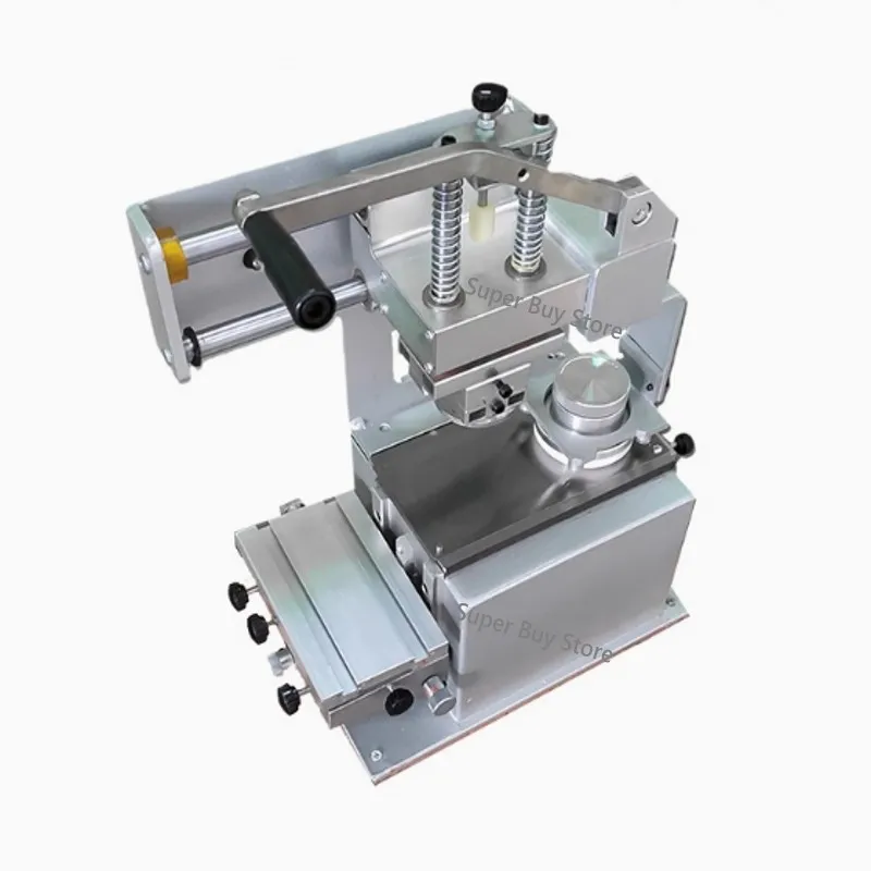 Manual Sealed Ink Cup Pad Printing Machine, With 2 Pcs Rubber Pads And One Cliche Plate For DIY Craft Logo Date Number Print