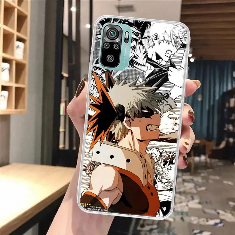 MHA Bakugou Katsuki Soft Phone Case For Xiaomi Redmi Note 12 12S 13 11 11S 10 Pro 10S 11T 9 9S 8T 8 11E Plus 12T Pattern Cover