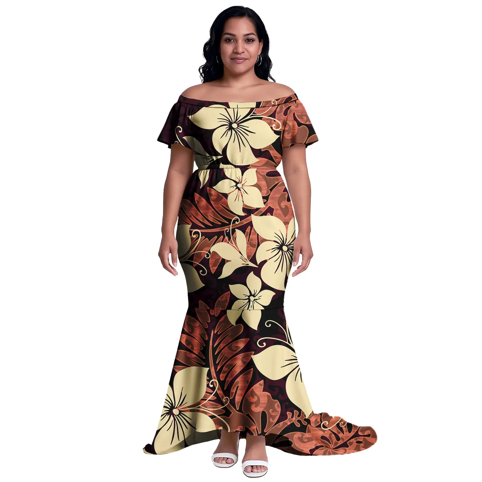 Custom High Quality Samoa Dress Polynesian Island Design Sexy One Shoulder Mermaid Elegant Plus Sizes Evening Dresses