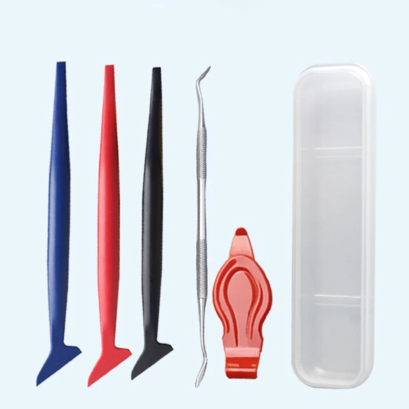 

ALIWRAP 3/5Pcs Micro Stick Squeegee Car Vinyl Wrap Tool Kit Edge Trimmer with Different Hardness Window Tint Film Installation