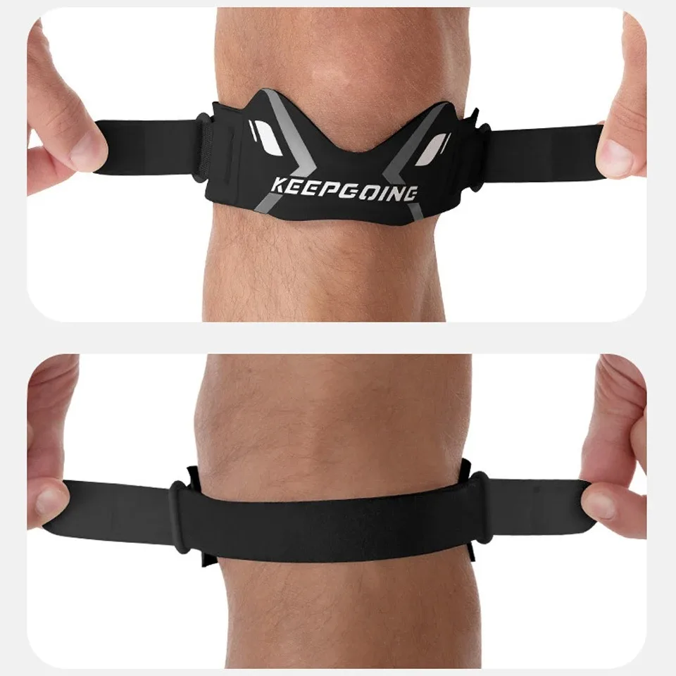 1 قطعة الرضفة الفرقة حماية الرضفة الركبة وتر دعم حزام هدفين قابل للتعديل امتصاص ضغط وسادة كرة السلة