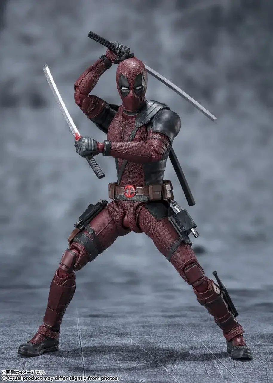 Figura de ação genuína Bandai Deadpool, S.H.Figuarts, Shf Deadpool 2, brinquedo colecionável Marvel, presente original para crianças em estoque