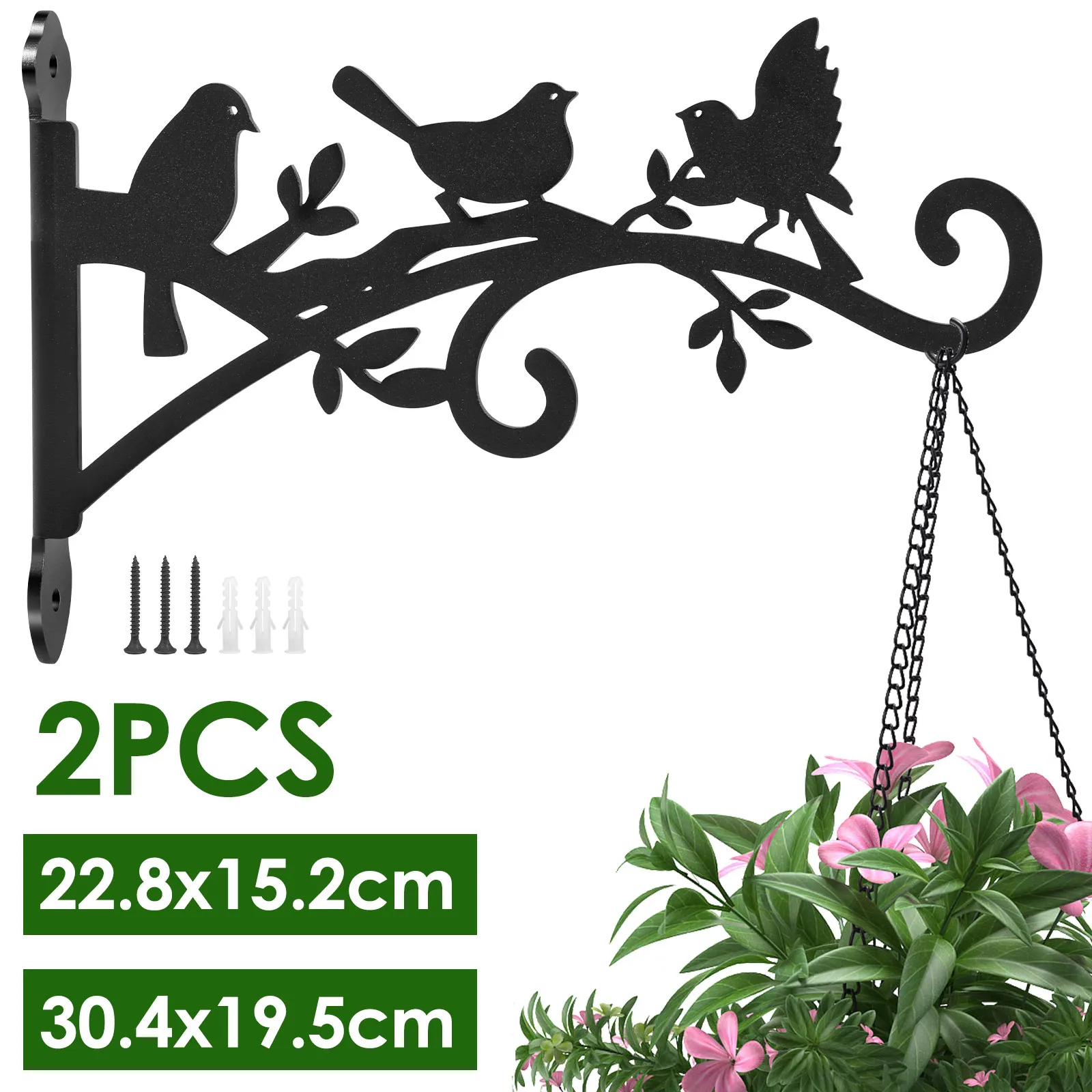 

9/12'' Wall Hanging Metal Plant Bracket Europe Vintage Iron Art Flower Pot Hanging Hooks Graden Décor Flower Basket Wall Hooks