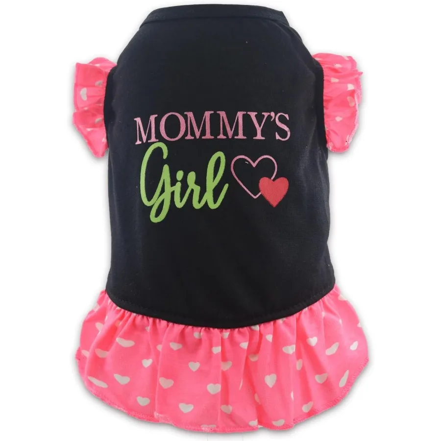 

Милая одежда для маленьких девочек, платья для собак, платье для девочек, платье для щенков для маленьких собак с большим принтом для мамы и девочки