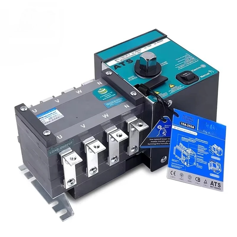 ATS 100A 4 Pole Automatic Transfer Switch Three Phase Dual Power Controller for Generator Spare Parts