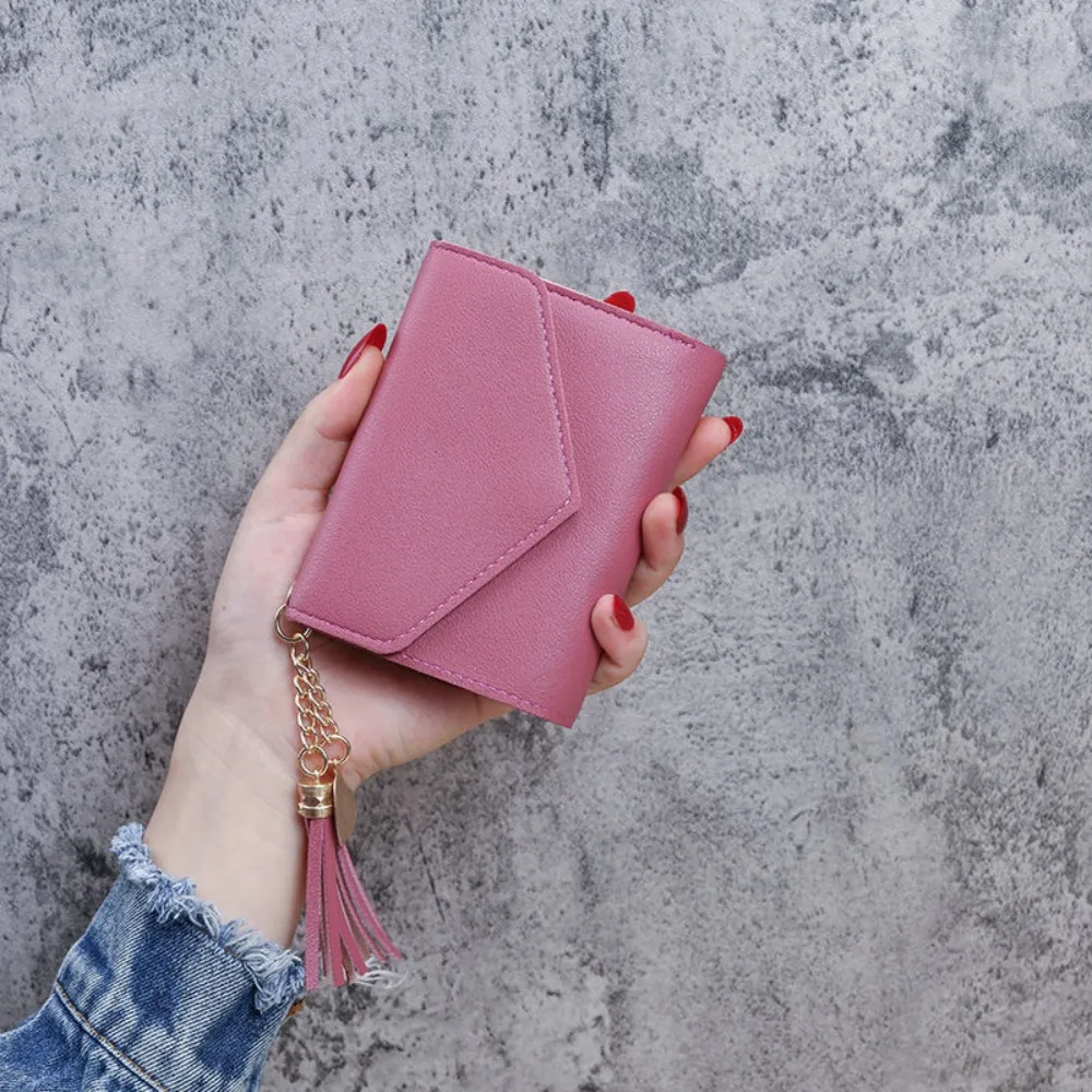 

Fashion PU Leather Women Wallets Large Capacity Multiple Card Slots Tassels Wallet Luxury Trend Coin Purse For Women
