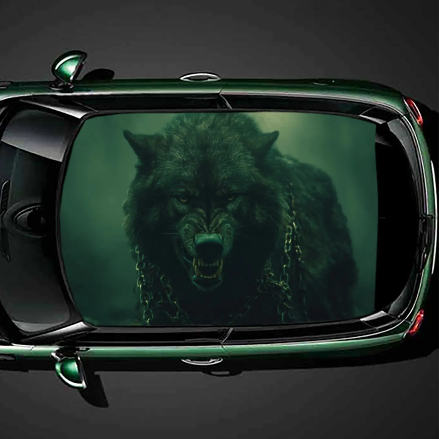 

Imprisoned Shadow Wolf Fury Car Roof Sticker, PVC Self-Adhesive Waterproof Car vinyl Decal, Car Decoration Protection Stickers,