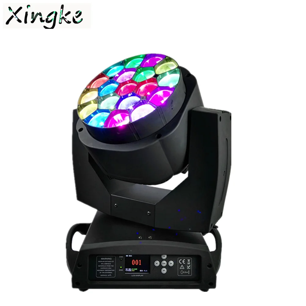 

2pcs/lot Dmx Stage Light Bee Eye Lyre Beam Led Moving Head Zoom Wash 19x15w RGBW 4IN1 Big Bee Eye k10 Moving Head Rotation