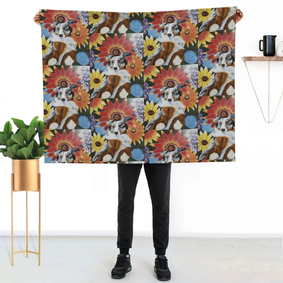 

Alina in Sunflowers Throw Blanket Stylish Decor Blanket Gift for Friends Roommate