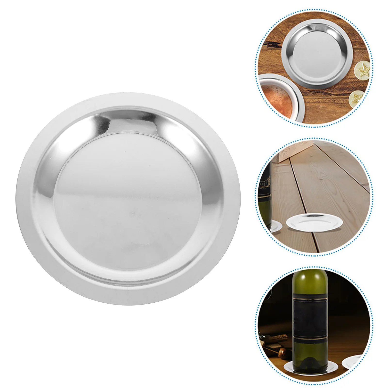 

5Pcs Stainless Steel Wine Coaster Round Shape Anti Scalding Pad for Tea Cup Bottle Household Kitchen Dining Home Wine Bottle Mat