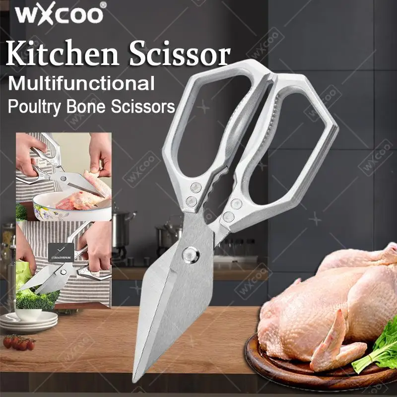 Multifunktionale Edelstahl-Küchenschere Hochleistungs-Schneideschere für Küche Fleisch Grillen Lebensmittel Hühnerknochen