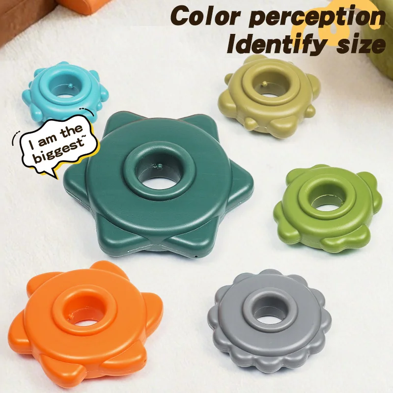 レインボーツイストアンドスタック カラフルネスティングリング 1～3歳の赤ちゃんと幼児向けツイストタワー 早期教育教育玩具、子供向け