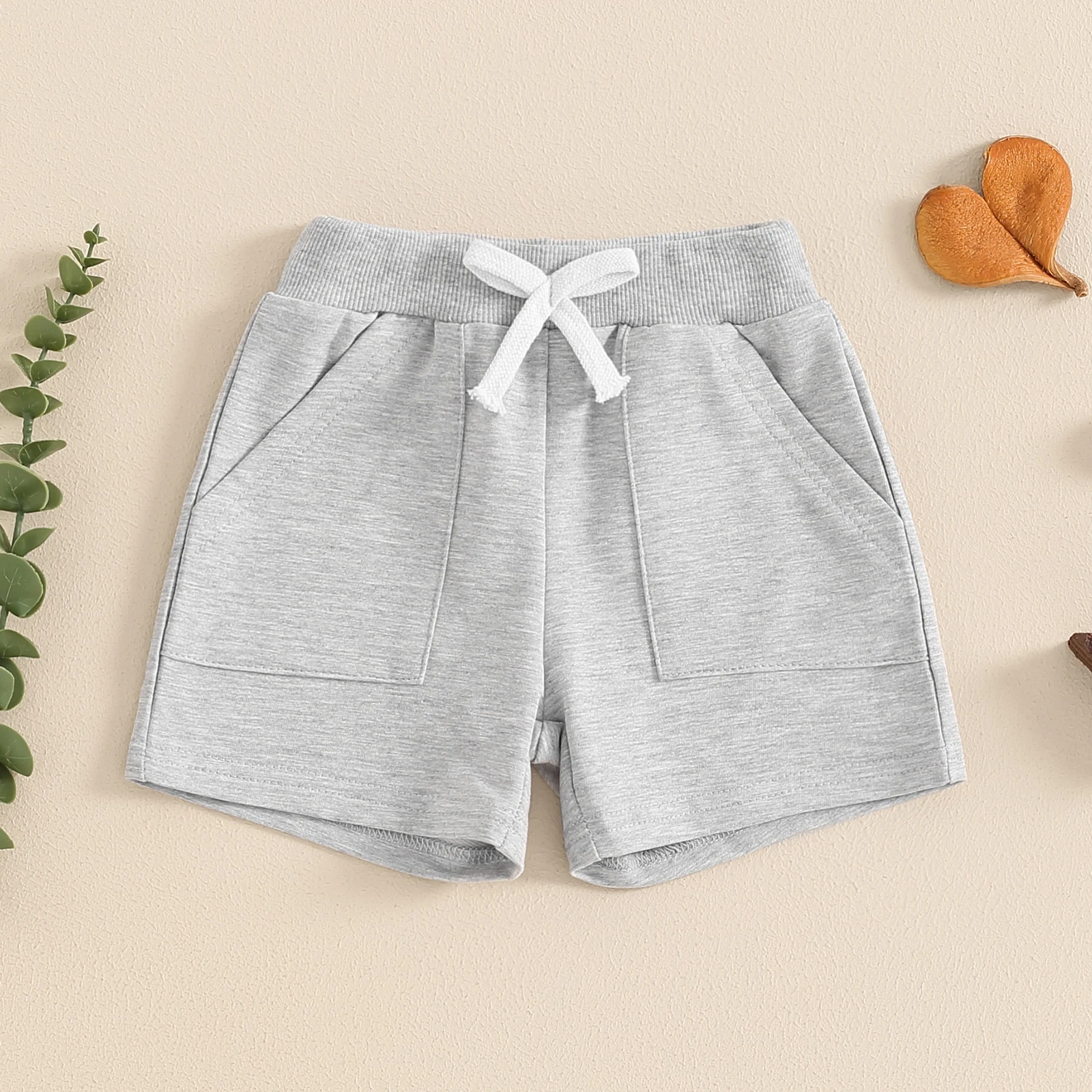 Baby Jongens Sweatshirt Shorts Elastische Taille Effen Casual Korte Zomerbroek Met Zakken Jongens Losse Sportbroek Shorts