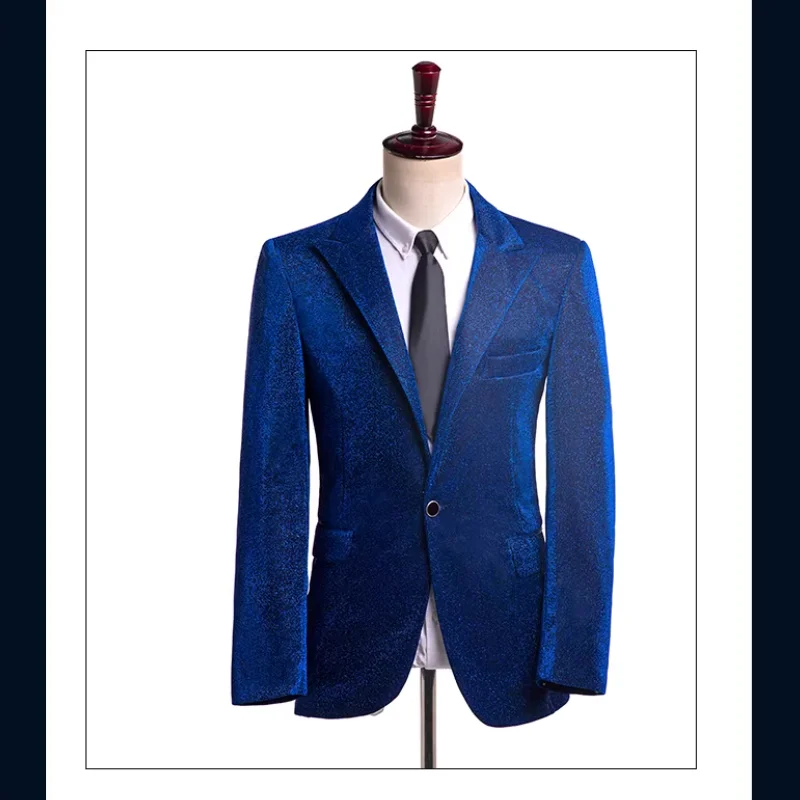 

Male Singer Stage Sequin Performance Costume Set Formal Dress