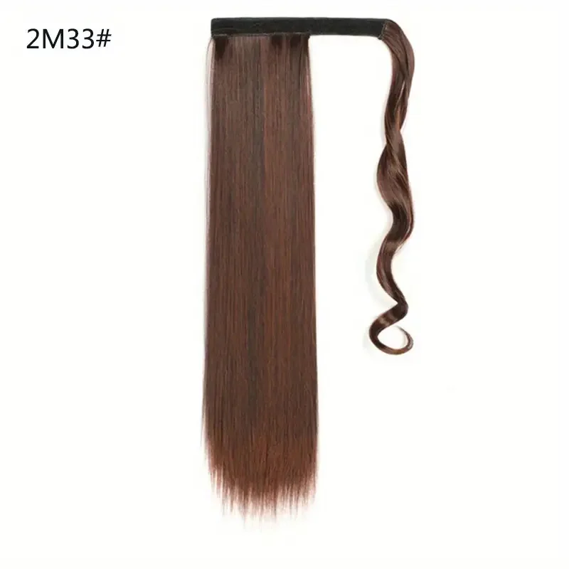 Cola de caballo sintética lisa de 24 pulgadas, fibra de alta temperatura, extensión de cabello 4