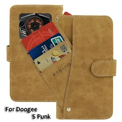 Vintage Leather Wallet Doogee S Punk Case 6.58