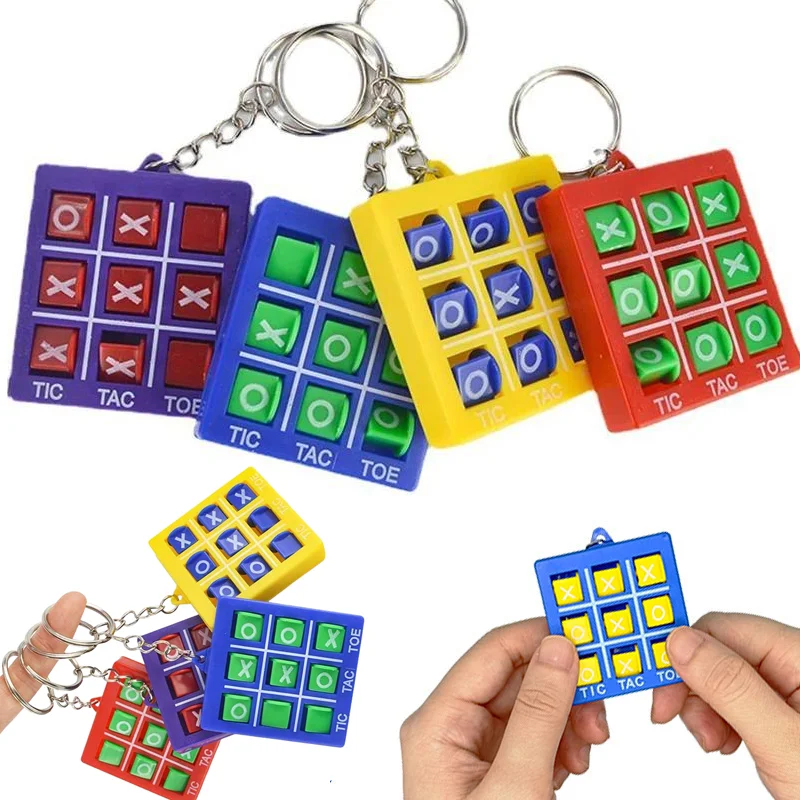 LLavero de juego Tic Tac Toe para niños, juguete educativo, recuerdos de fiesta de cumpleaños para invitados, bolsa de regalos, relleno de piñata, premios en el aula, 1/4 Uds.