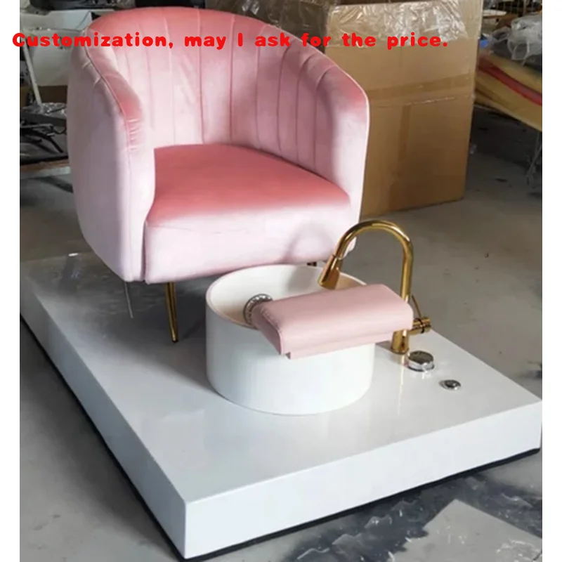 

Популярная мебель для маникюрного салона красоты без сантехники, роскошный розовый расслабляющий массаж для ног, спа-педикюрное кресло без чаши