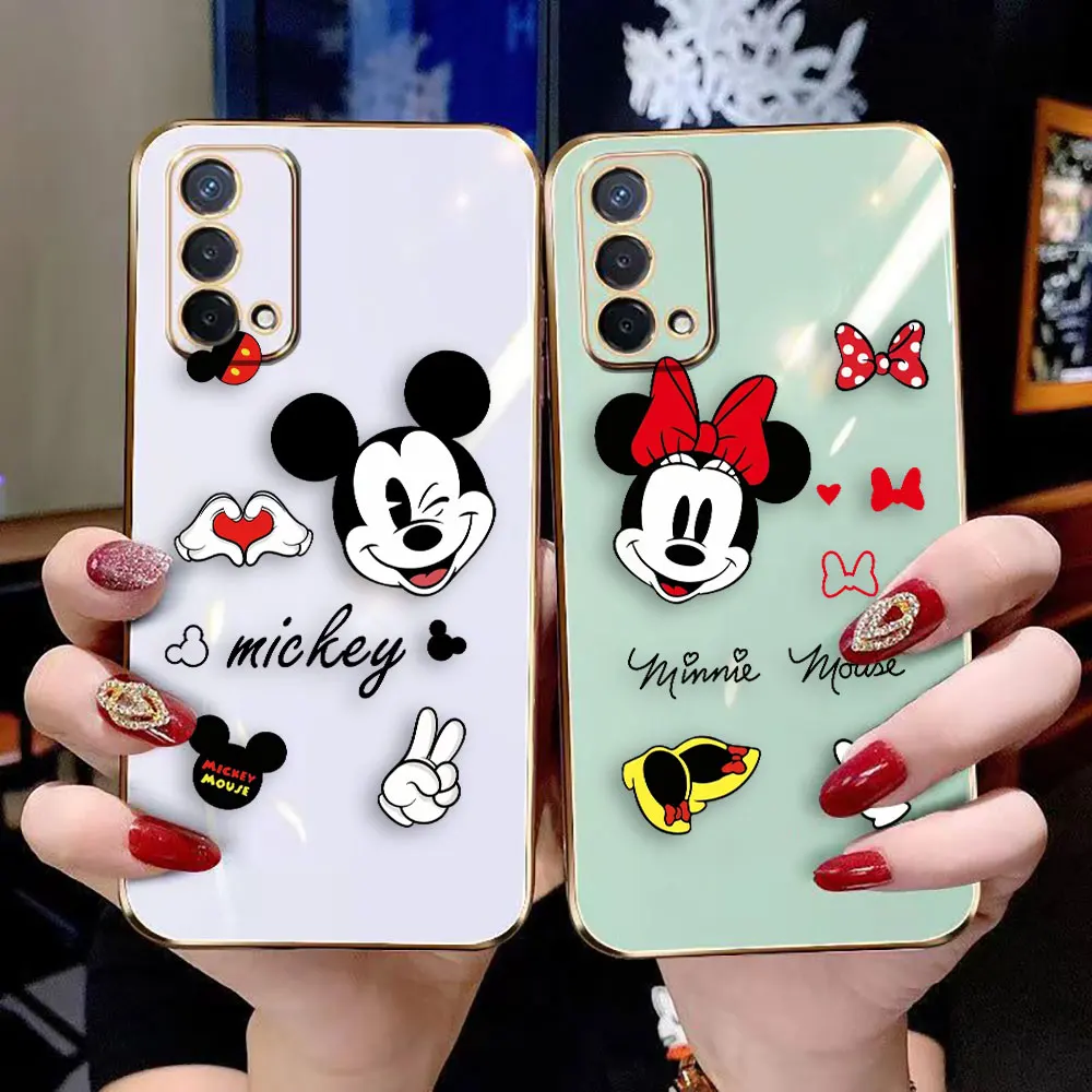 Cover Smooth E-TPU Phone Case OPPO A15 A16 A17 A78 A58 A53 A54 A57 A72 A73 A74 A91 4G 5G Case Funda Cute M-Mickey M-Minnie Mouse