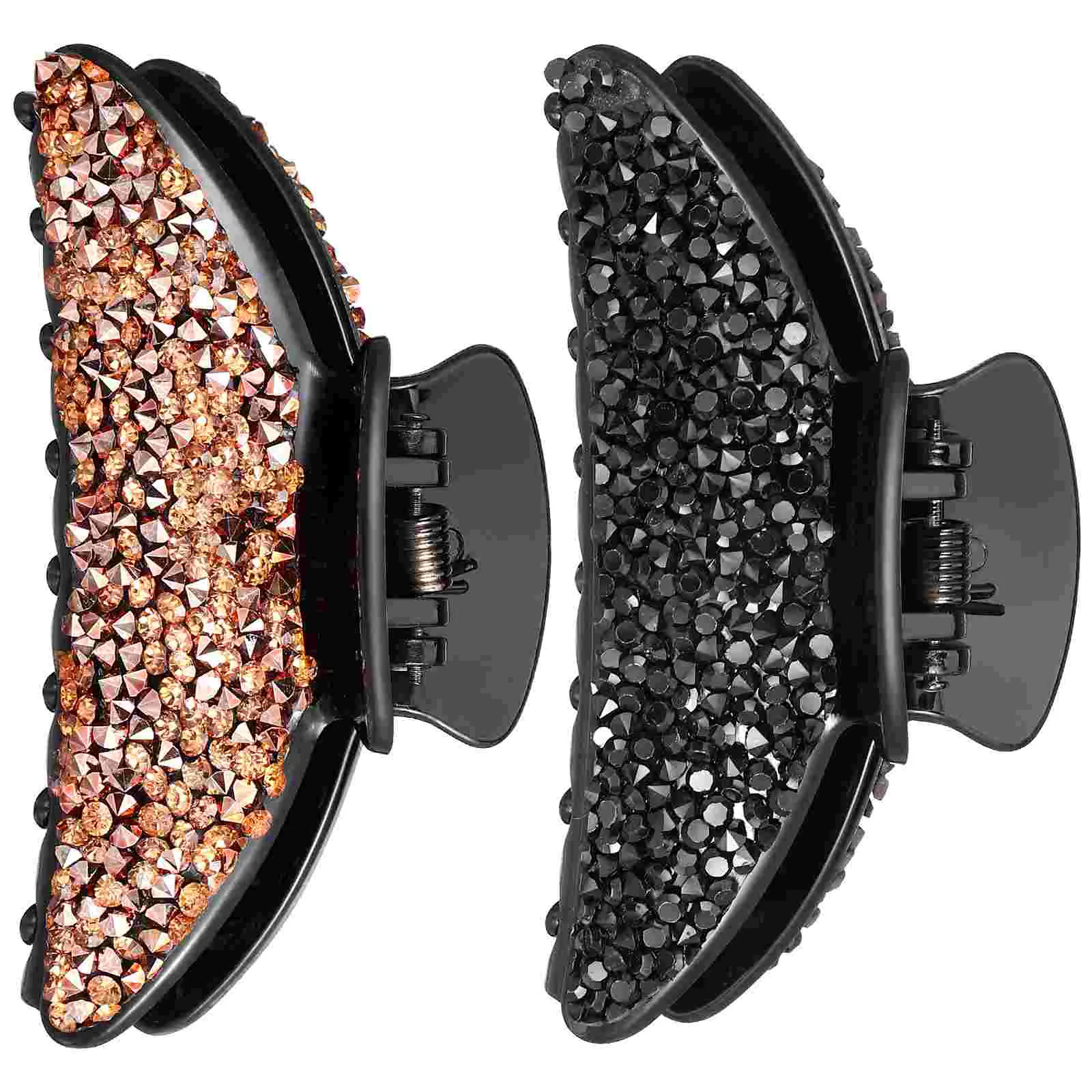 

2 Pcs Diamond Resin Hairpin Glitter Beaded Claw Clip Glittery Sparkly Clips for